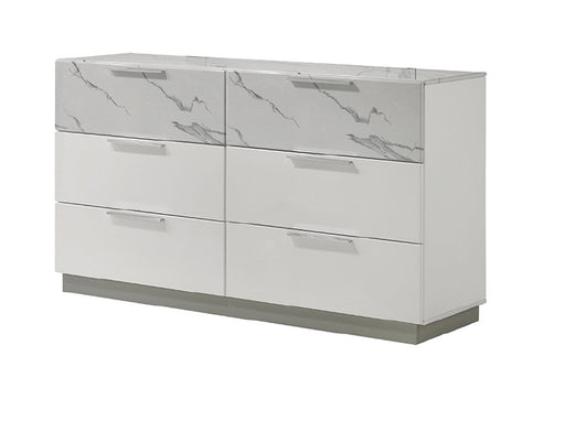 Galaxy Home Mist White Dresser and Mirror