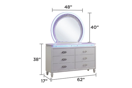Galaxy Home Perla Milky White Wood Dresser