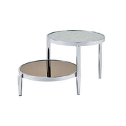 Acme Furniture Abbe Clear Chrome 3pc Coffee Table Set