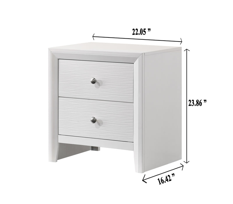 Crown Mark Evan White Night Stand