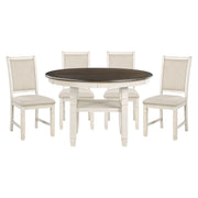 Home Elegance Asher Brown White Beige 5pc Dining Room Set