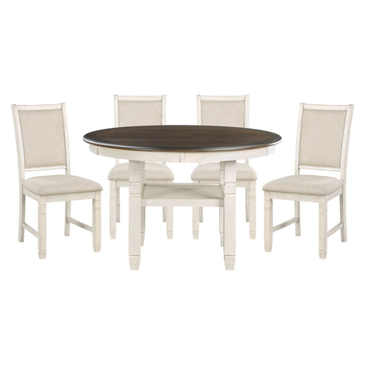 Home Elegance Asher Brown White Beige 5pc Dining Room Set