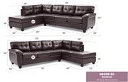 Glory Furniture Gallant Cappuccino Faux Leather Sectional