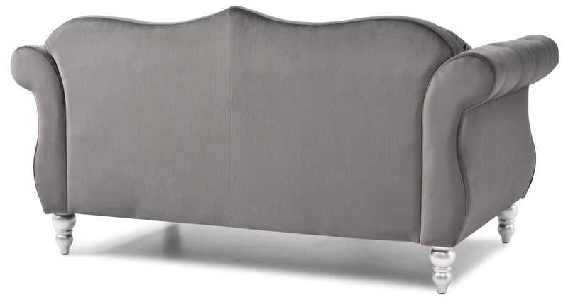 Glory Furniture Hollywood Black Velvet Fabric Loveseat