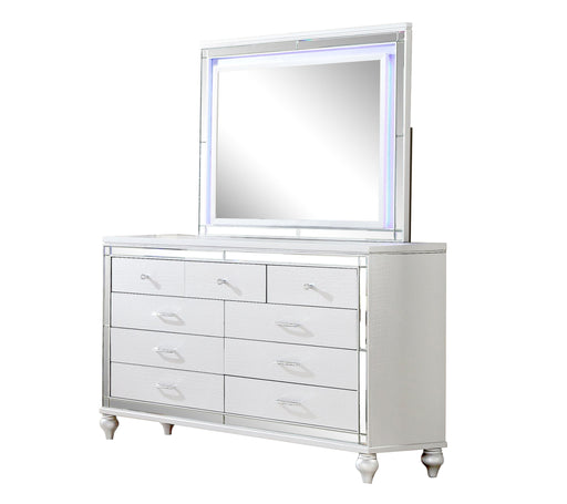 Galaxy Home Sterling White Dresser and Mirror