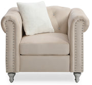 Glory Furniture Raisa Beige Velvet Chair