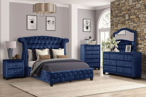 Galaxy Home Sophia Blue 5pc Bedroom Set with King Bed