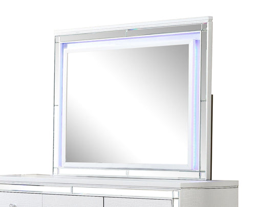 Galaxy Home Sterling White Wood Mirror