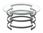 Steve Silver Tayside Chrome 3pc Coffee Table Set