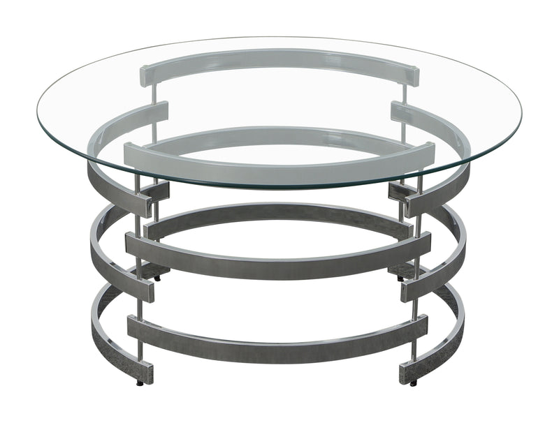 Steve Silver Tayside Chrome 3pc Coffee Table Set