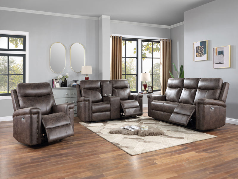 New Classic Furniture Quade Mocha Power Glider Recliner