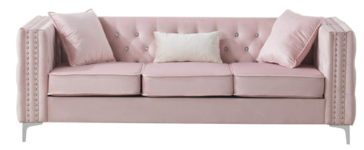 Glory Furniture Paige Pink Velvet Sofa