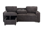 Global Furniture U0203 Dark Grey Reversible Pull Out Sofa Bed