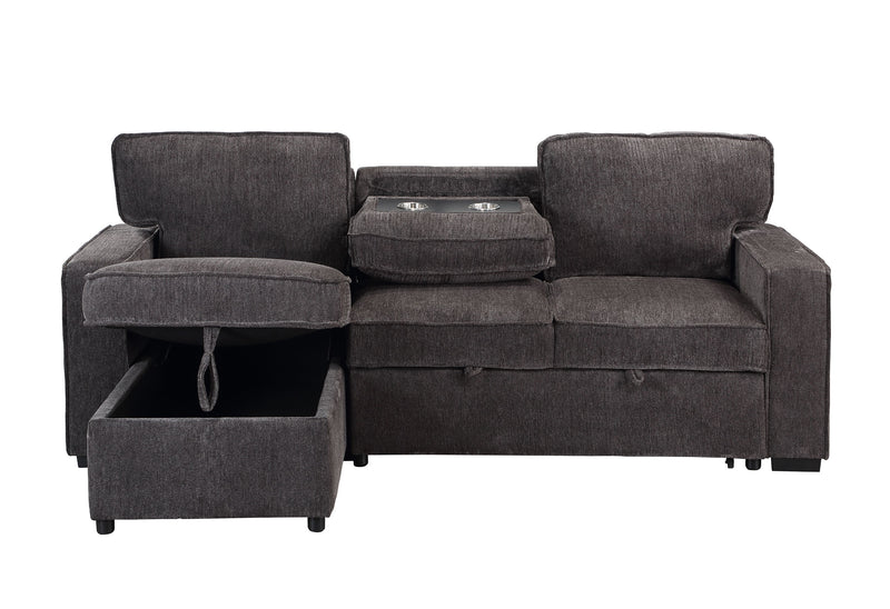 Global Furniture U0203 Dark Grey Reversible Pull Out Sofa Bed