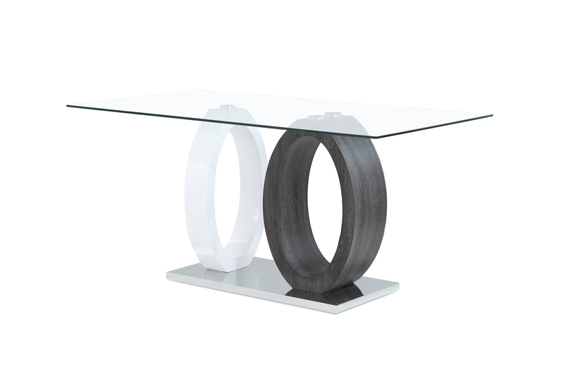 Global Furniture D1628 Dark Grey White Dining Table