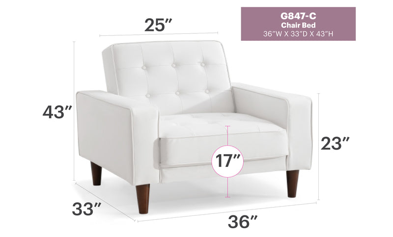 Glory Furniture Andrews Black Chair Bed