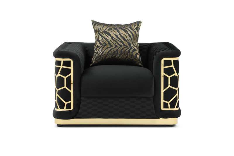 Glory Furniture Talia Black 3pc Living Room Set