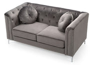 Glory Furniture Pompano Black Velvet Loveseat