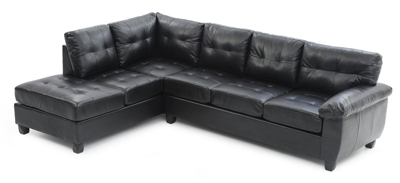 Glory Furniture Gallant Black Faux Leather Sectional