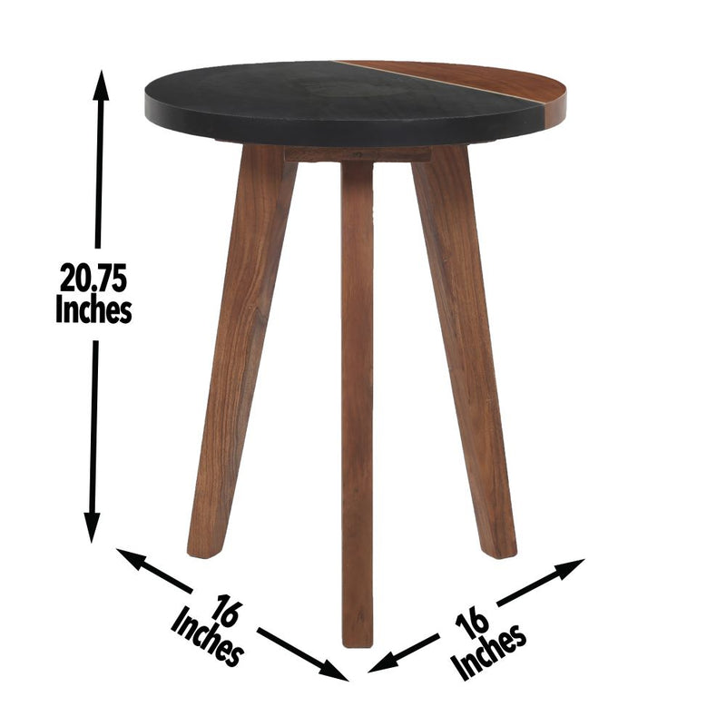 Steve Silver Caspian Brown Round Accent End Table