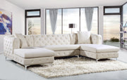 Meridian Furniture Gail Grey Velvet 3pc Sectional