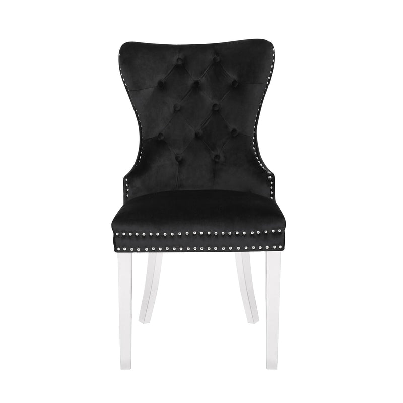 2 Galaxy Home Erica Black Stainless Steel Dining Chairs