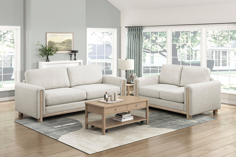 Home Elegance Echo Beige 2pc Living Room Set