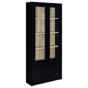 Coaster Furniture Hawthorne Black Glass Door Cabinet