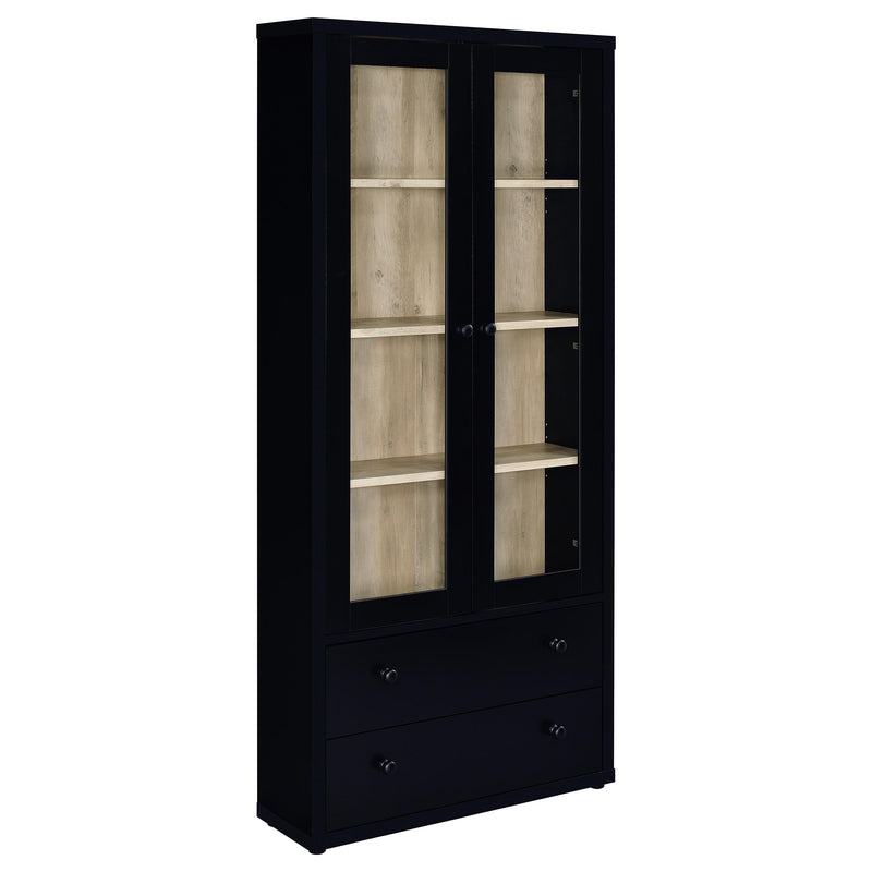 Coaster Furniture Hawthorne Black Glass Door Cabinet