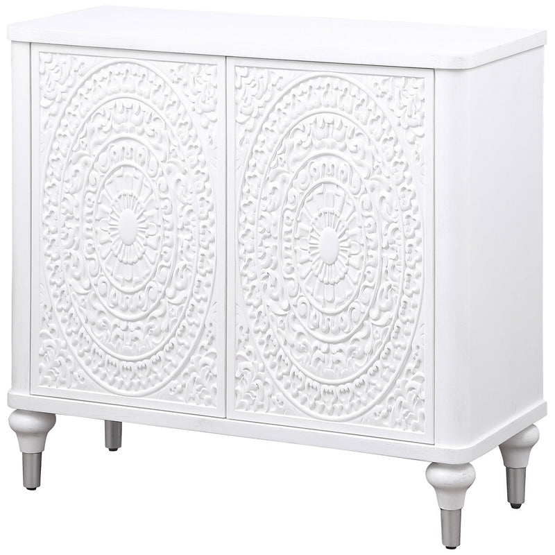 Coaster Furniture Cardella Distressed White Accent Cabinet