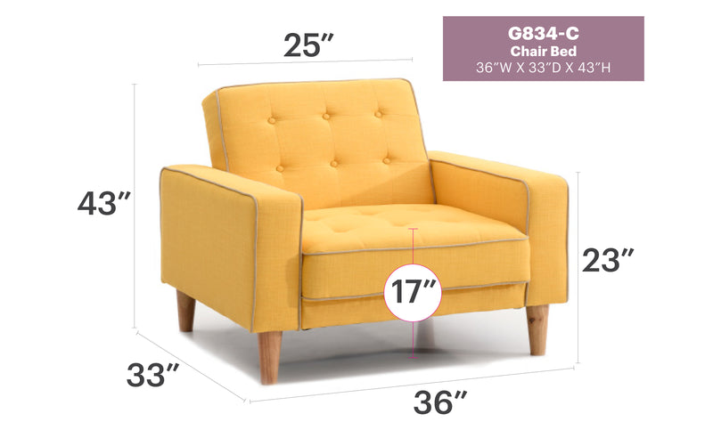 Glory Furniture Andrews Black Chair Bed