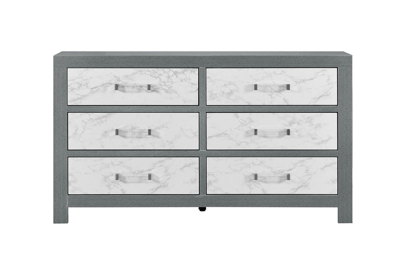 Global Furniture Micah Grey Dresser and Mirror