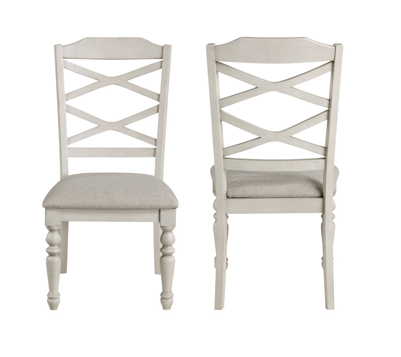 2 New Classic Furniture Jennifer White Dining Side Chairs