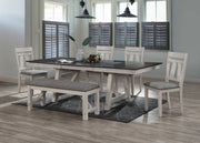 Crown Mark Maribelle Chalk Grey 6pc Dining Room Set