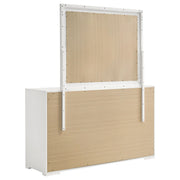 Coaster Furniture Ives White High Gloss Dresser and Mirror