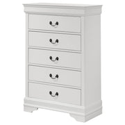 Coaster Furniture Louis Philippe White 5 Drawer Chest