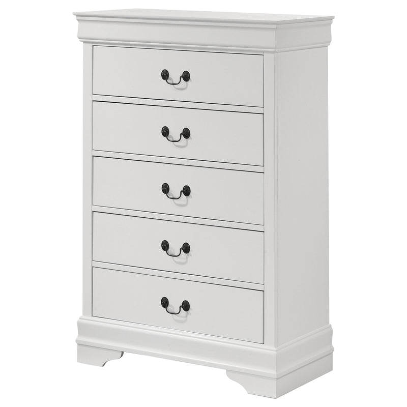 Coaster Furniture Louis Philippe White 5 Drawer Chest