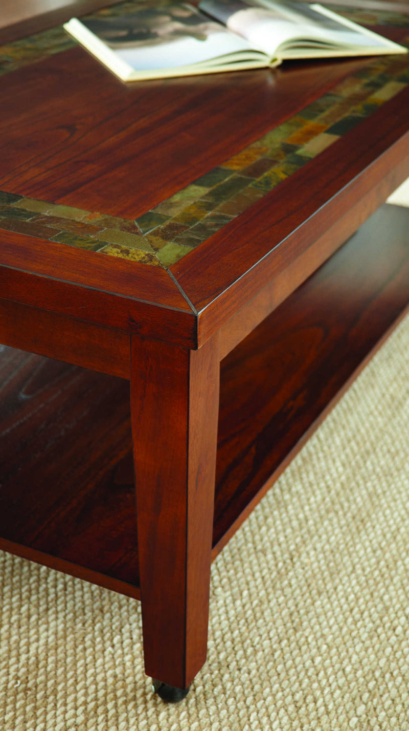 Steve Silver Davenport Brown Cherry Slate End Table