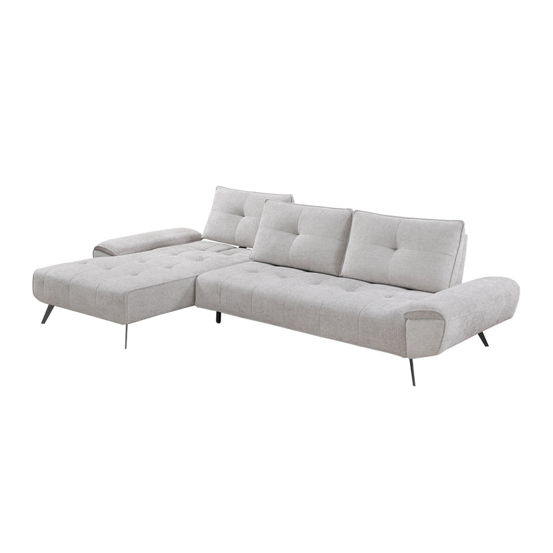 Home Elegance Dominic Orange 2pc Sectional with Left Chaise