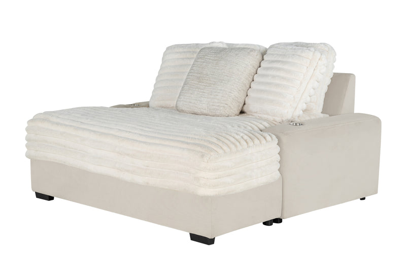 Global Furniture U8291 Beige Lounger Sofa with USB
