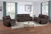 New Classic Furniture Linton Brown Console Loveseat With Dual Recliners