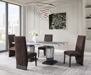 Global Furniture D12 Brown White 5pc Dining Room Set