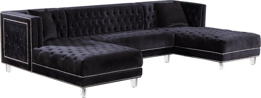Meridian Furniture Moda Black Velvet 3pc Sectional