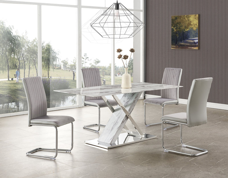 Global Furniture D1274 Light Grey 5pc Dining Room Set