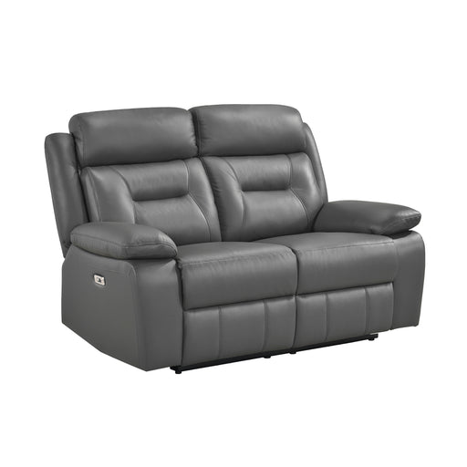 Home Elegance Laconia Brown Power Double Reclining Love Seat