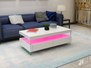 Galaxy Home Ria White LED Coffee Table