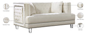 Meridian Furniture Lucas Black Velvet Loveseat