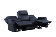 Steve Silver Valencia Ocean Blue Power Recliner Sofa