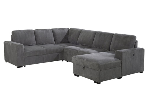 Global Furniture U2660 Grey Sectional with Pull Out