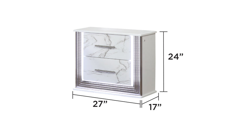 Galaxy Home Desire White Nightstand